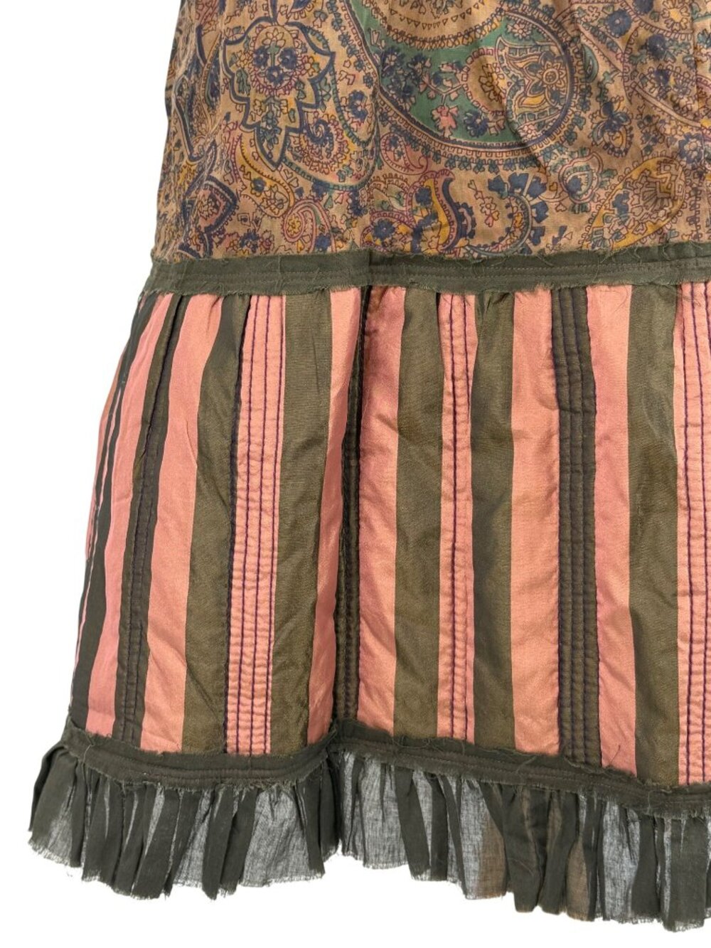 VTG 90s NWT Solstice Blazer & Tiered Skirt Set S Paisley Striped Steampunk Boho - Picture 9 of 16
